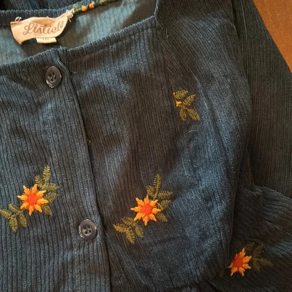 Listicle Blue Midi Sundress with Bishop Sleeves - Picture 4 of 5